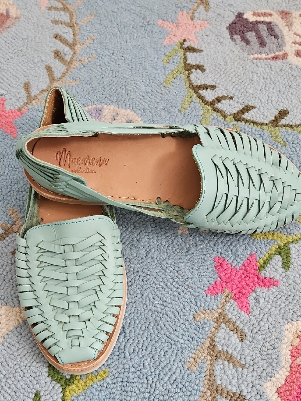 Macarena Mint Green Huarache Flats - Picture 4 of 6